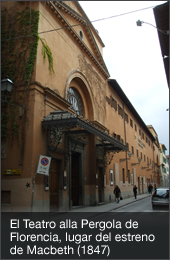 El Teatro alla Pergola de Florencia, lugar del estreno de Macbeth (1847)