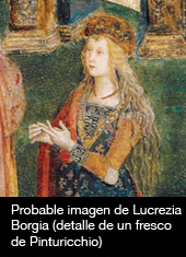 Probable imagen de Lucrezia Borgia (detalle de un fresco de Pinturicchio)