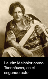 Lauritz Melchior como Tannhäuser, en el segundo acto