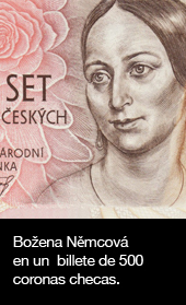 Božena Němcová en un billete de 500 coronas checas. 